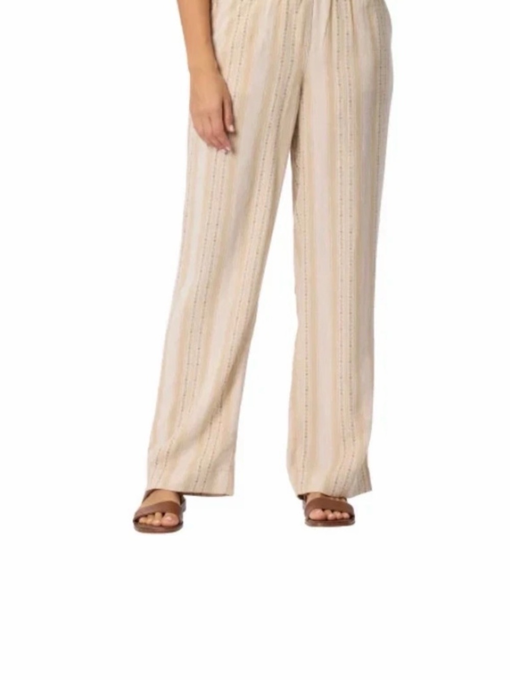 NWT Briggs Women's Linen Blend Pant Tan  Small
